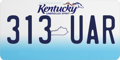 KY license plate 313UAR
