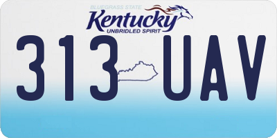 KY license plate 313UAV