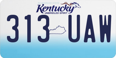 KY license plate 313UAW