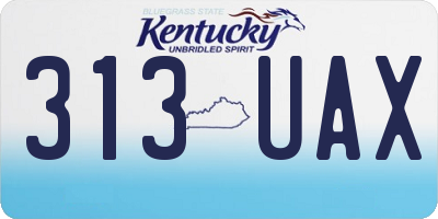 KY license plate 313UAX