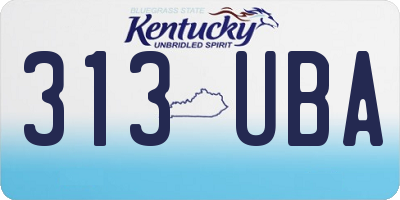 KY license plate 313UBA