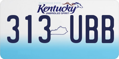 KY license plate 313UBB