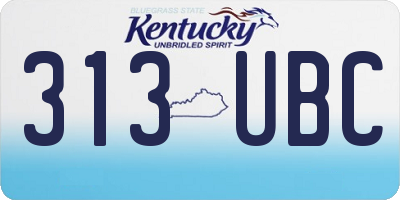 KY license plate 313UBC