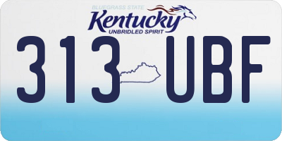 KY license plate 313UBF