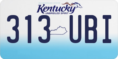 KY license plate 313UBI