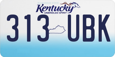 KY license plate 313UBK