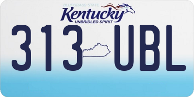 KY license plate 313UBL