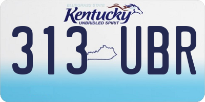 KY license plate 313UBR
