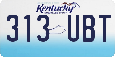 KY license plate 313UBT