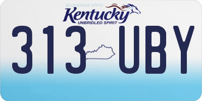 KY license plate 313UBY