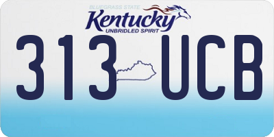 KY license plate 313UCB