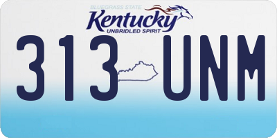 KY license plate 313UNM