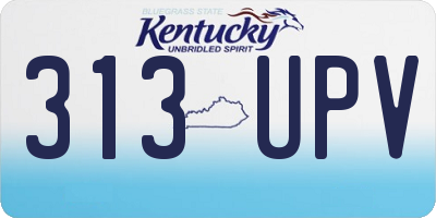 KY license plate 313UPV