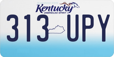KY license plate 313UPY