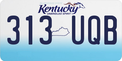 KY license plate 313UQB