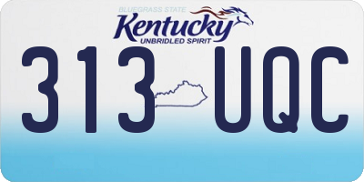 KY license plate 313UQC