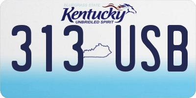 KY license plate 313USB