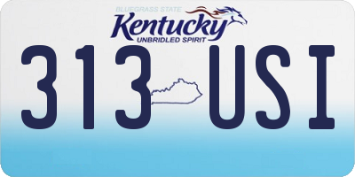 KY license plate 313USI