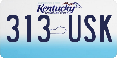 KY license plate 313USK