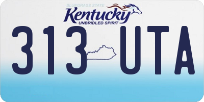 KY license plate 313UTA