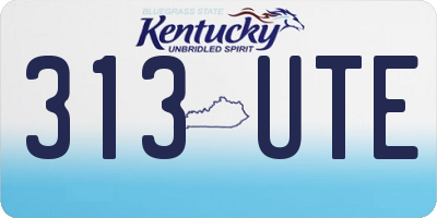 KY license plate 313UTE