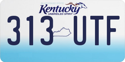 KY license plate 313UTF