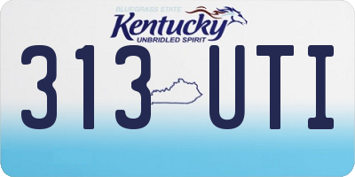 KY license plate 313UTI