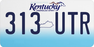 KY license plate 313UTR