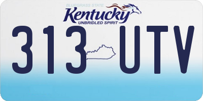 KY license plate 313UTV