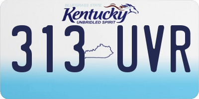KY license plate 313UVR
