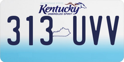 KY license plate 313UVV