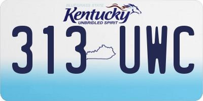 KY license plate 313UWC