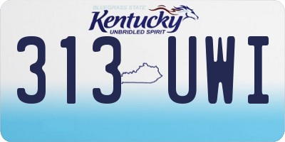 KY license plate 313UWI