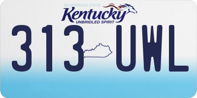 KY license plate 313UWL