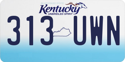 KY license plate 313UWN