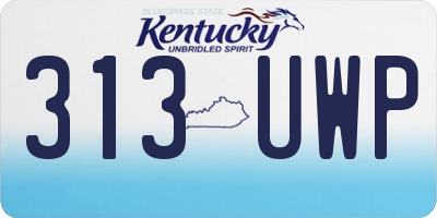 KY license plate 313UWP