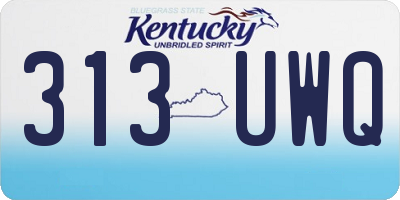 KY license plate 313UWQ