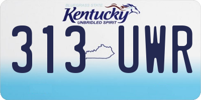 KY license plate 313UWR