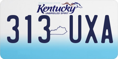 KY license plate 313UXA