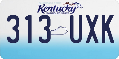 KY license plate 313UXK