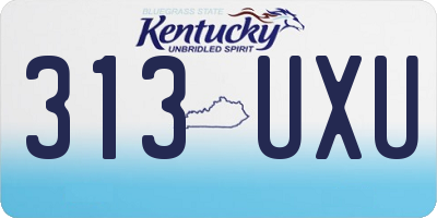 KY license plate 313UXU