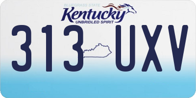 KY license plate 313UXV