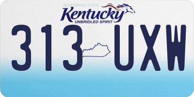 KY license plate 313UXW