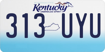 KY license plate 313UYU