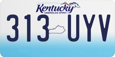 KY license plate 313UYV