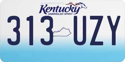 KY license plate 313UZY