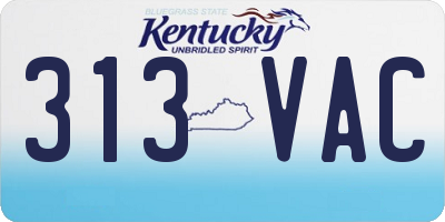 KY license plate 313VAC