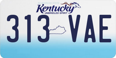 KY license plate 313VAE