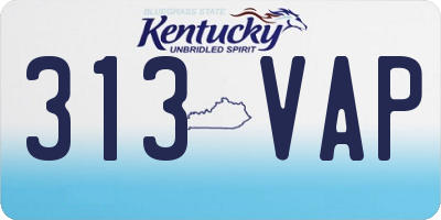 KY license plate 313VAP
