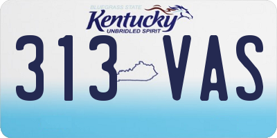 KY license plate 313VAS